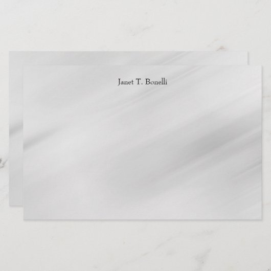 Grijze achtergrond Elegant Plain Simple Profession Briefpapier (Voorkant / Achterkant)