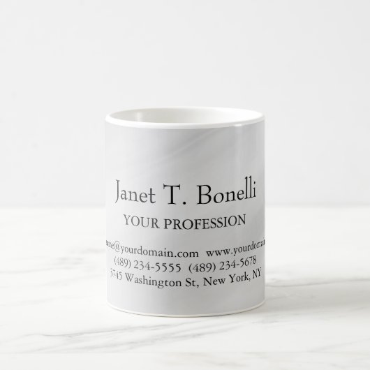 Grijze achtergrond Elegant Plain Simple Profession Koffiemok (Center)