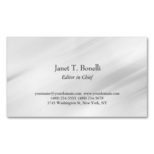 Grijze achtergrond Elegant Plain Simple Profession Magnetisch Visitekaartje (Voorkant)