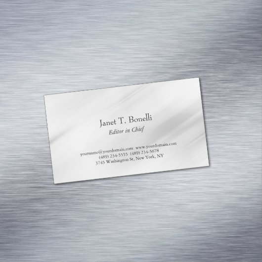 Grijze achtergrond Elegant Plain Simple Profession Magnetisch Visitekaartje (Voorbeeld)