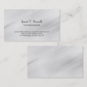 Grijze achtergrond Elegant Plain Simple Profession Visitekaartje (Voorkant / Achterkant)