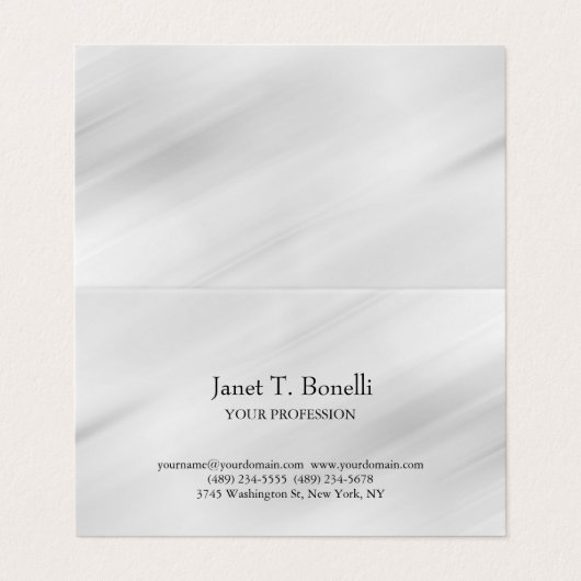 Grijze achtergrond Elegant Plain Simple Profession Visitekaartje (Buitenkant ongevouwen)