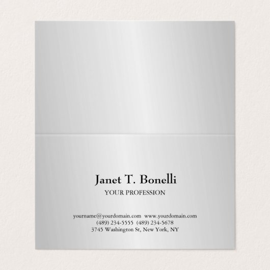 Grijze achtergrond Elegant Plain Simple Profession Visitekaartje (Buitenkant ongevouwen)