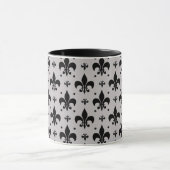 Grijze Achtergrond Fleur-de-lis Patroonontwerp Mok (Midden)