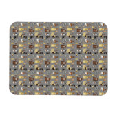 grijze achtergrond-honden patroon. magneet (Horizontaal)