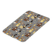 grijze achtergrond-honden patroon. magneet (Linkerzijde)