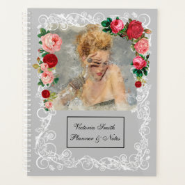 Grijze achtergrond Meisje Mode Modern Elegant Planner