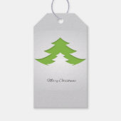 Grijze achtergrond met kerstboom cadeaulabel (Voorkant)