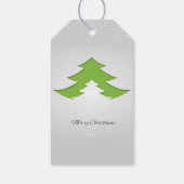 Grijze achtergrond met kerstboom cadeaulabel (Achterkant)