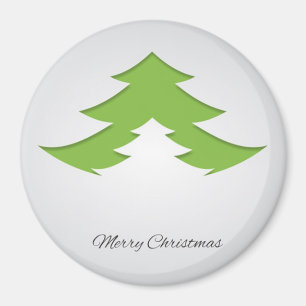 Grijze achtergrond met kerstboom magneet