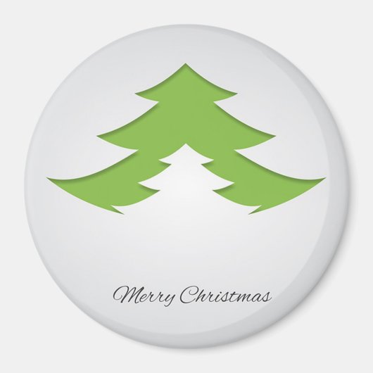 Grijze achtergrond met kerstboom magneet (Voorkant)