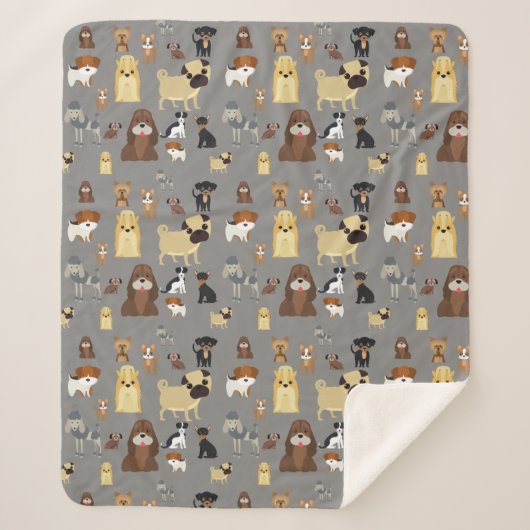 grijze achtergrond sherpa deken (Voorkant)