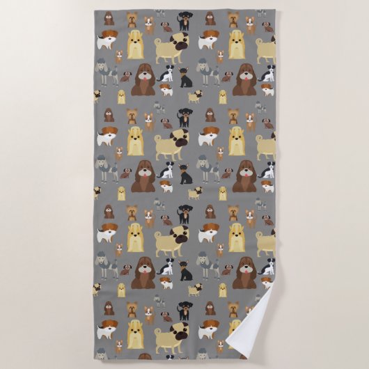 grijze achtergrond strandlaken (Voorkant)