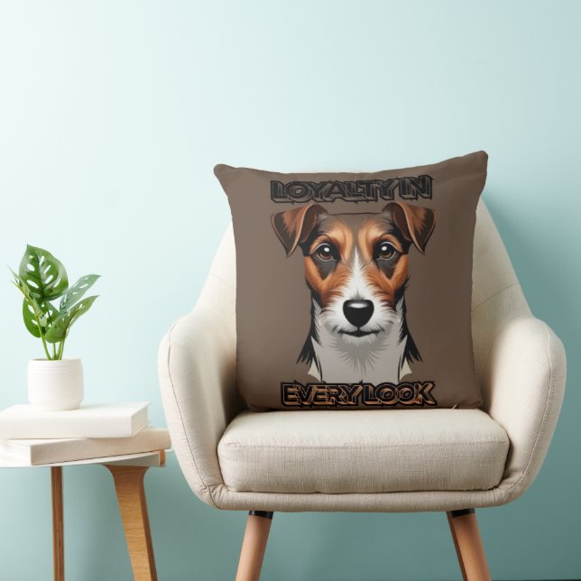 Grijze Achtergrond Terrier Realistische Sketch Kussen (Stoel)