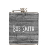 grijze achtergrond van hout heupfles (Voorkant)