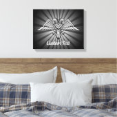 Grijze adelaar met twee koppen Canvas Print (Insitu (Slaapkamer))