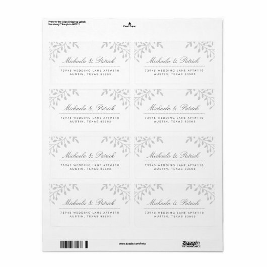 Grijze Adresetiketten Etiket (Full Sheet)