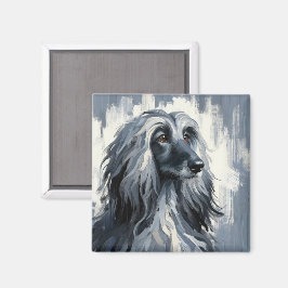 Grijze Afghaanse Windhond Portret Magneet