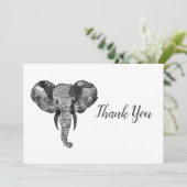 Grijze Afrikaanse olifant Bedankkaart (Staand voorkant)