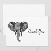 Grijze Afrikaanse olifant Bedankkaart (Voorkant / Achterkant)