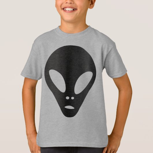Grijze Alien Face - De grijze T-shirt (Voorkant)