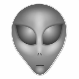 Grijze Alien Head Sticker
