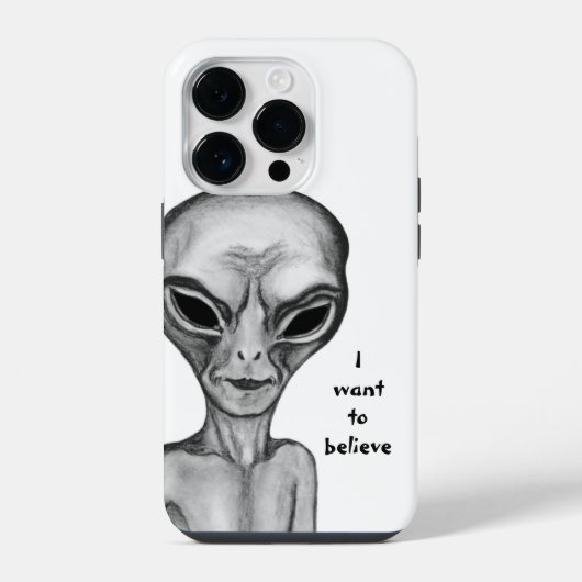 Grijze Alien, ik wil geloven iPhone Hoesje (Achterkant)