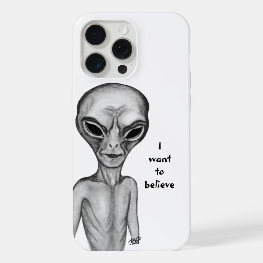Grijze Alien, ik wil geloven iPhone Hoesje (Achterkant)