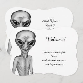 Grijze Alien, Jouw tekst toevoegen Kaart