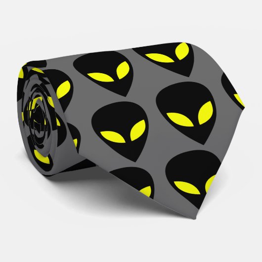 Grijze Alien-Stropdas Stropdas (Opgerold)