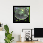Grijze aliens poster (Thuiskantoor)