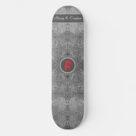 Grijze alligator lederen schalen aangepast monogra persoonlijk skateboard