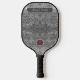 Grijze alligator lederen schalen aangepast monogra pickleball paddle