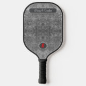 Grijze alligator lederen schalen aangepast monogra pickleball paddle (Achterkant)