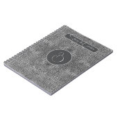 Grijze alligator lederen schalen reptiel monogram notitieboek (Linkerzijde)