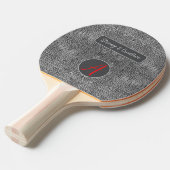 Grijze alligator lederen schalen reptiel monogram tafeltennisbatje (Voorkant Gekanteld)