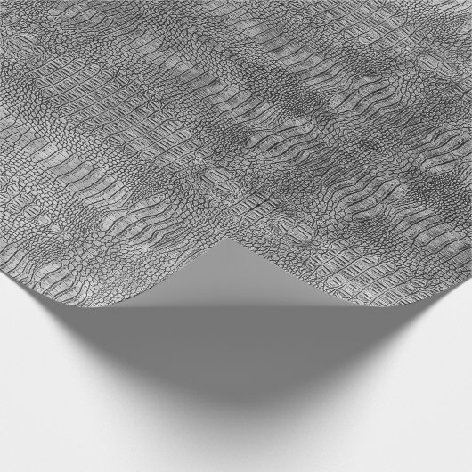 Grijze alligator lederen schalen reptiel patroon cadeaupapier (Hoek)