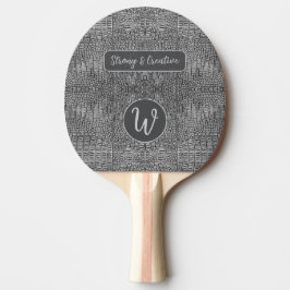 Grijze Alligator Leer Schubben Reptiel Monogram Tafeltennisbatje
