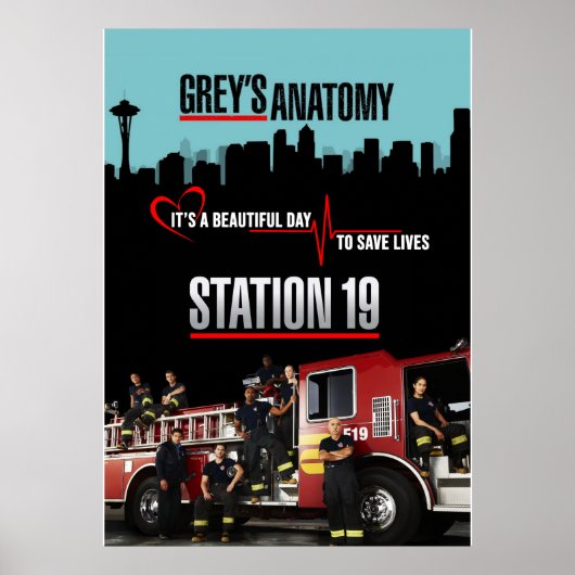 Grijze anatomie en station 19 poster (Voorkant)