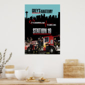 Grijze anatomie en station 19 poster (Keuken)