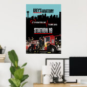 Grijze anatomie en station 19 poster (Thuiskantoor)