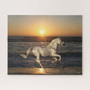Grijze Andalusië met Zee op strand Legpuzzel