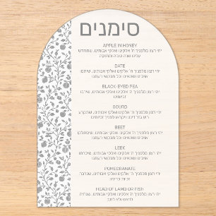 Grijze appel granaatappel zij Simanim Rosh Hashana Acryl Uitnodigingen