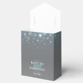 Grijze aqua champagne bubbels bruiloft gunst doos bedankdoosjes (Geopend)
