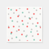 Grijze Aqua en Coral Confetti Stippen Servet (Voorkant)