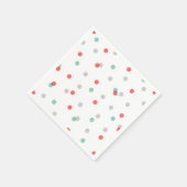 Grijze Aqua en Coral Confetti Stippen Servet (Hoek)
