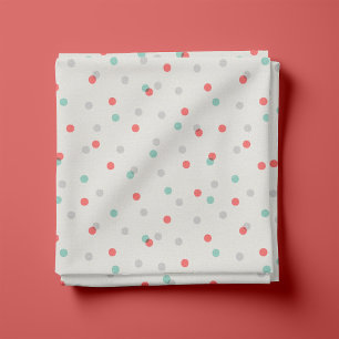 Grijze Aqua en Coral Confetti Stippen Stof