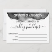 Grijze Aquarel Grotere Certificaat van Echtheid (Voorkant)