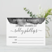 Grijze Aquarel Grotere Certificaat van Echtheid (Staand voorkant)