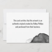 Grijze Aquarel Grotere Certificaat van Echtheid (Achterkant)